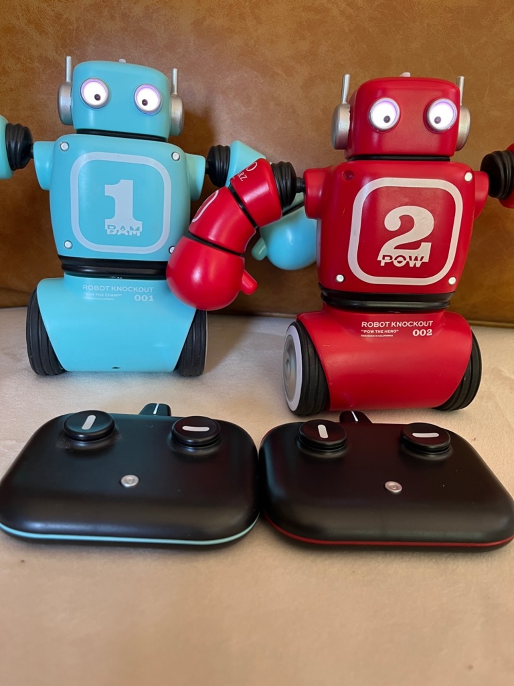 Blue & Red Robot Knockout Remote Control Toy Pair